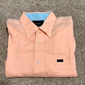 Faconnable Light Peach Button-Down Shirt Size L Classic Fit